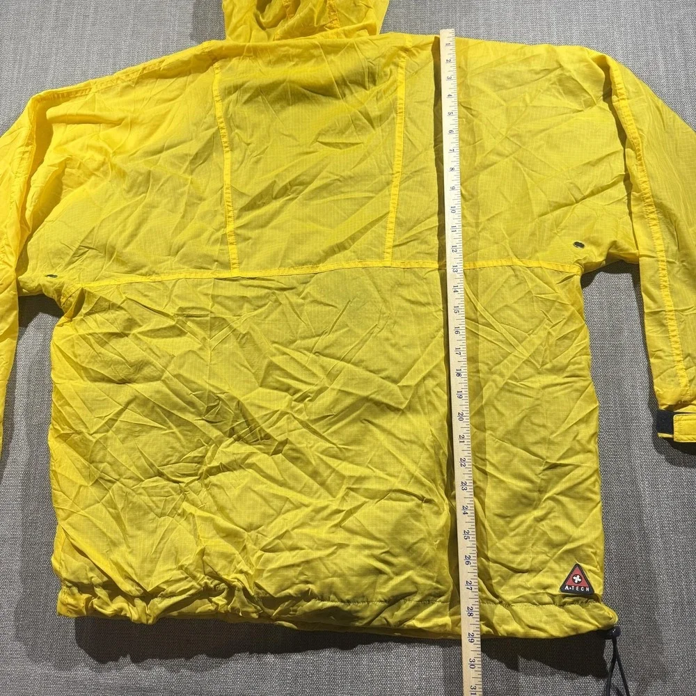 Vintage Abercrombie &‎ Fitch Jacket Mens Medium Yellow Hooded A-Tech Anorak 90s
